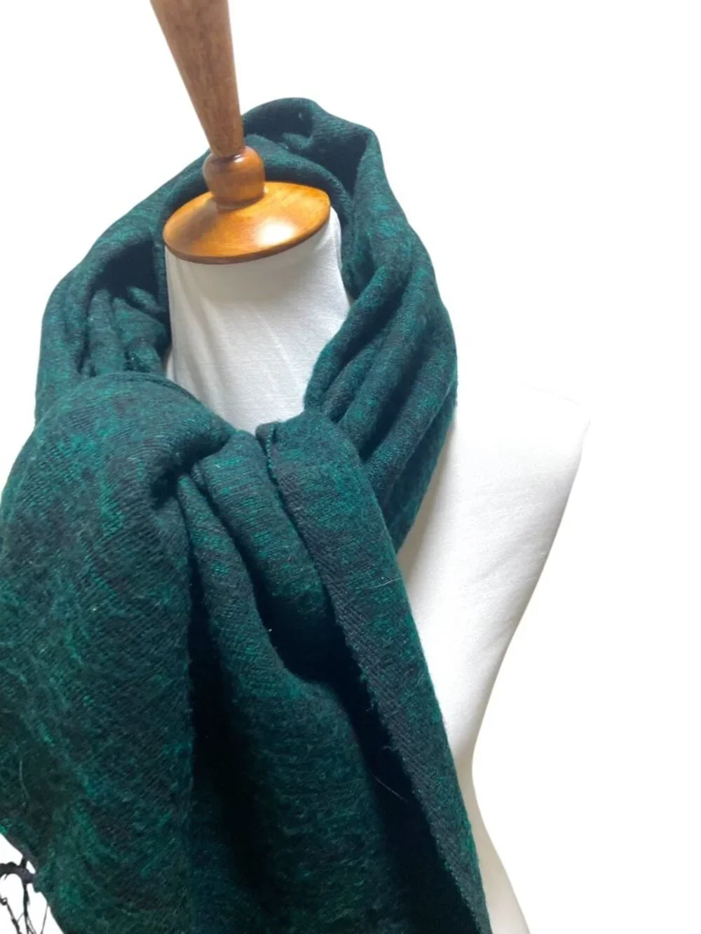 Cheppu From Himalaya Made In Nepal Blanket Scarf Green One Size Boho Coastal